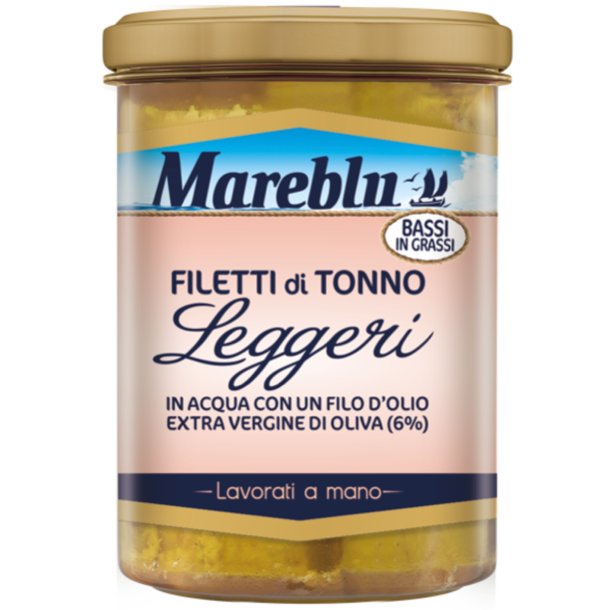 Mareblu - Filetti di tonno Leggeri in acqua con un filo di olio extravergine di oliva 250g